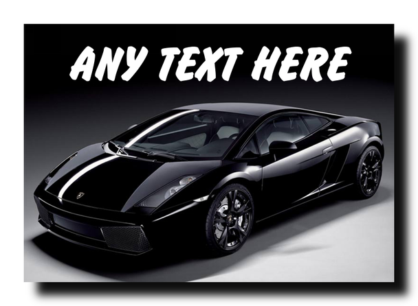 Black Lamborghini Gallardo Personalised Jumbo Magnet