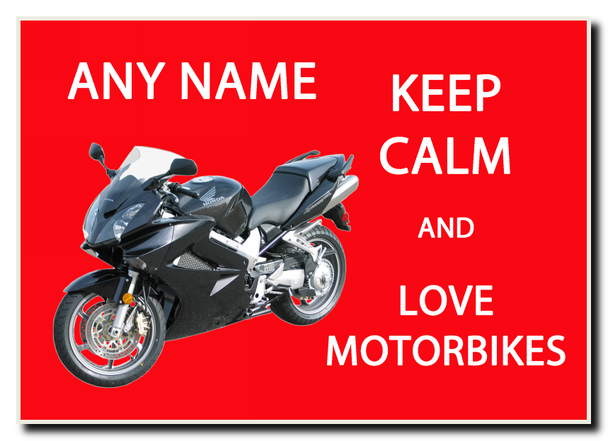 Keep Calm And Love Motorbikes Personalised Jumbo Magnet