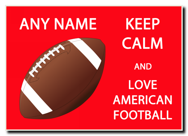 Keep Calm And Love American Football Personalised Jumbo Magnet
