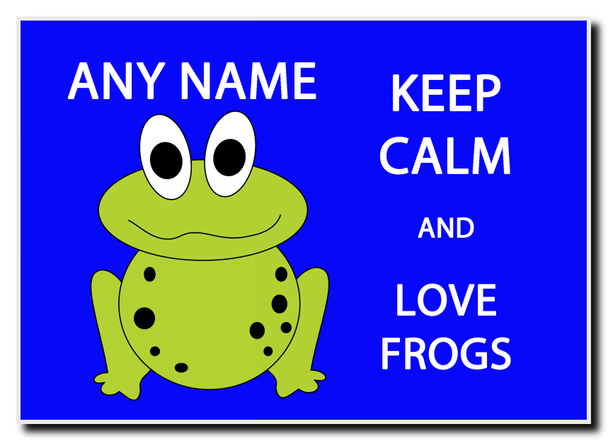 Keep Calm And Love Frogs Personalised Jumbo Magnet