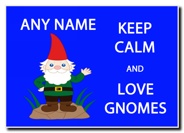 Keep Calm And Love Gnomes Personalised Jumbo Magnet