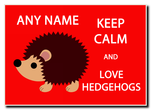 Keep Calm And Love Hedgehogs Personalised Jumbo Magnet