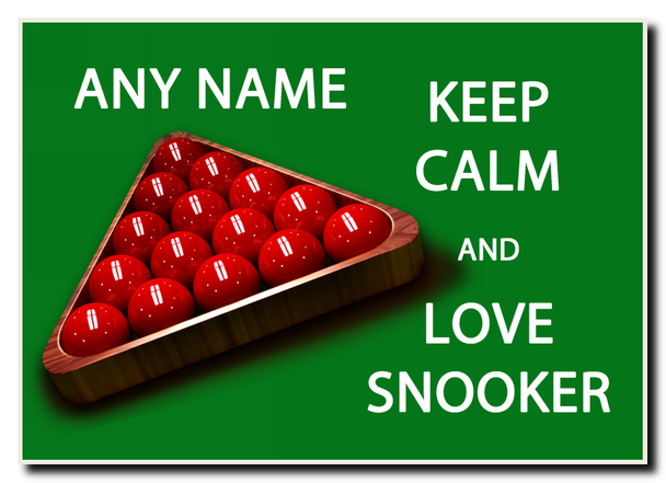 Keep Calm And Love Snooker Personalised Jumbo Magnet