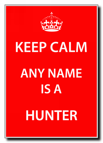 Hunter Personalised Keep Calm Jumbo Magnet