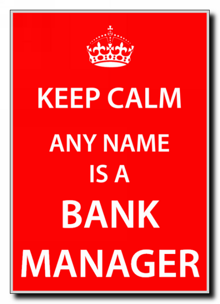 Bank Manager Personalised Keep Calm Jumbo Magnet