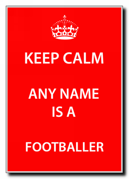 Footballer Personalised Keep Calm Jumbo Magnet