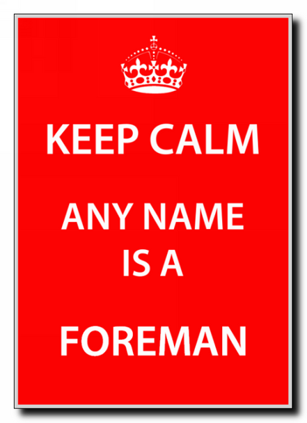 Foreman Personalised Keep Calm Jumbo Magnet