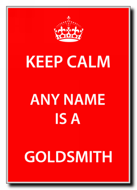 Goldsmith Personalised Keep Calm Jumbo Magnet