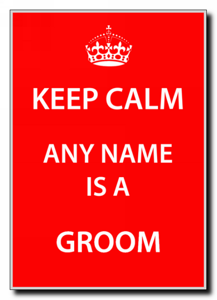 Groom Personalised Keep Calm Jumbo Magnet