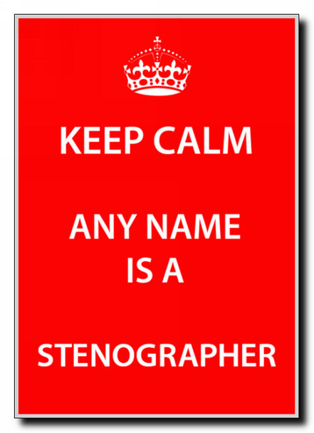 Stenographer Personalised Keep Calm Jumbo Magnet
