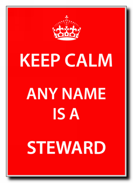 Steward Personalised Keep Calm Jumbo Magnet