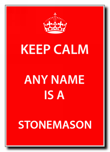 Stonemason Personalised Keep Calm Jumbo Magnet