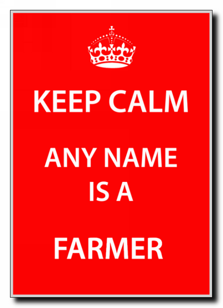 Farmer Personalised Keep Calm Jumbo Magnet