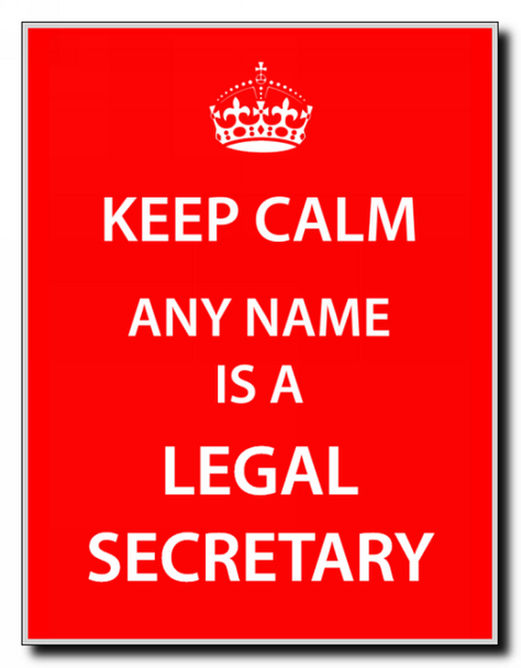 Legal Secretary Personalised Keep Calm Jumbo Magnet