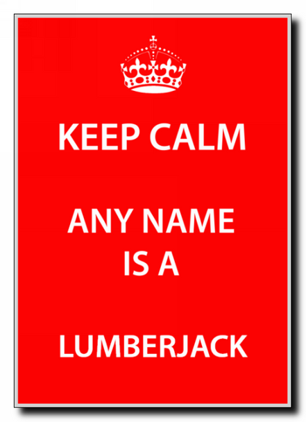 Lumberjack Personalised Keep Calm Jumbo Magnet