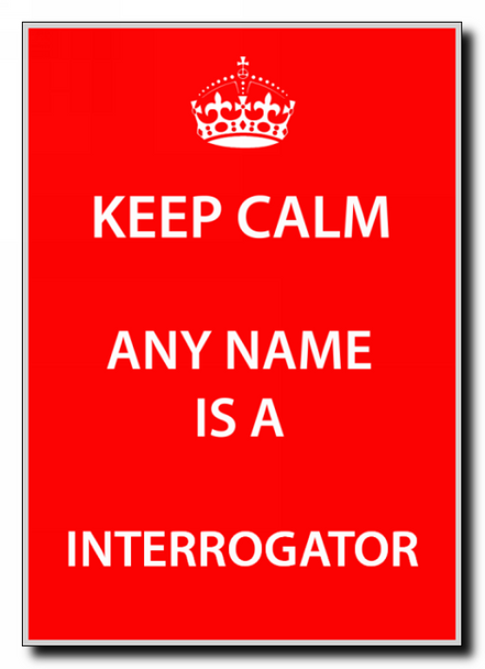 Interrogator Personalised Keep Calm Jumbo Magnet