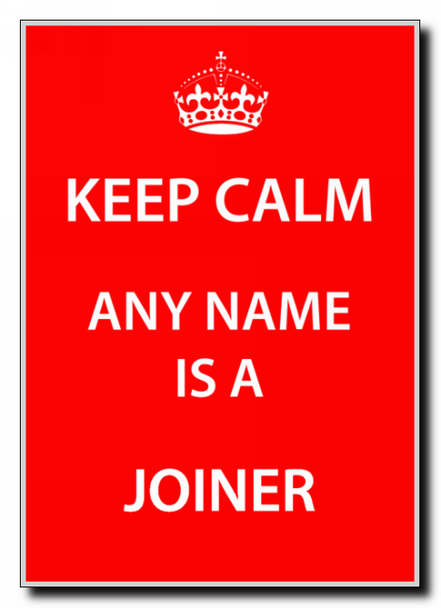 Joiner Personalised Keep Calm Jumbo Magnet