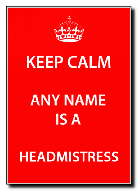 Headmistress Personalised Keep Calm Jumbo Magnet