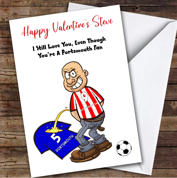 Southampton Weeing On Portsmouth Funny Portsmouth Football Fan Valentine's Card