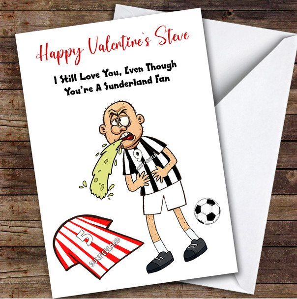 Newcastle Vomiting On Sunderland Funny Sunderland Football Fan Valentine's Card