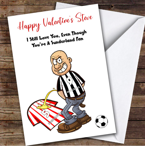 Newcastle Weeing On Sunderland Funny Sunderland Football Fan Valentine's Card