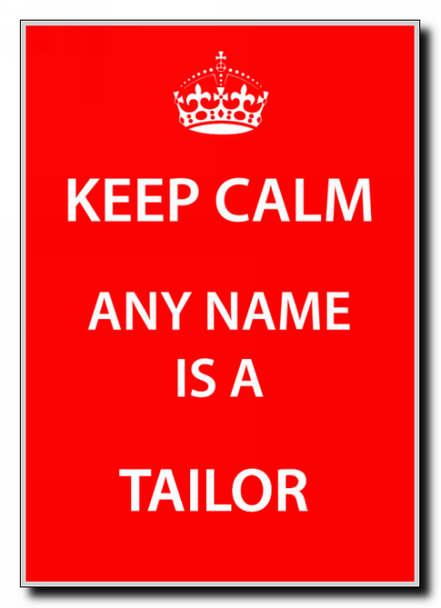 Tailor Personalised Keep Calm Jumbo Magnet