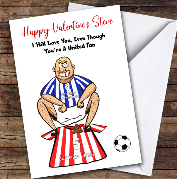 Wednesday Shitting On United Funny United Football Fan Valentine's Card