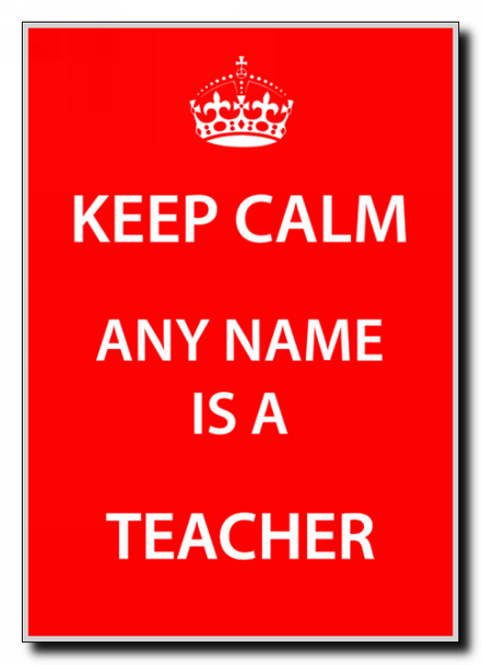 Teacher Personalised Keep Calm Jumbo Magnet