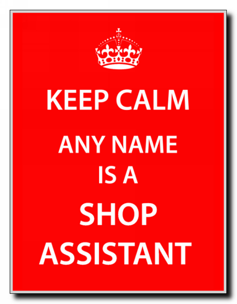 Shop Assistant Personalised Keep Calm Jumbo Magnet