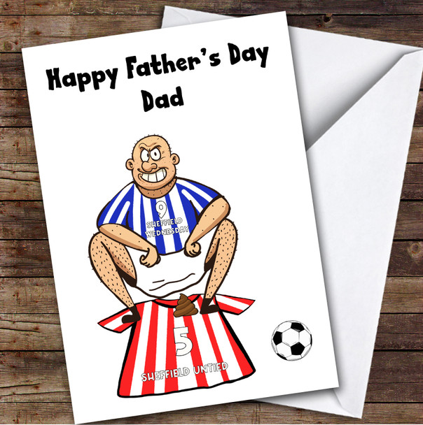 Wednesday Shitting On United Funny United Football Fan Father's Day Card