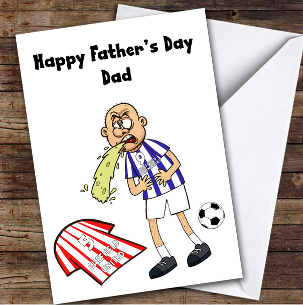 Wednesday Vomiting On United Funny United Football Fan Father's Day Card