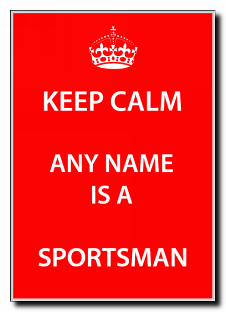 Sportsman Personalised Keep Calm Jumbo Magnet