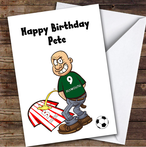 Plymouth Weeing On Exeter Funny Exeter Football Fan Father's Day Card