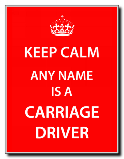 Carriage Driver Personalised Keep Calm Jumbo Magnet