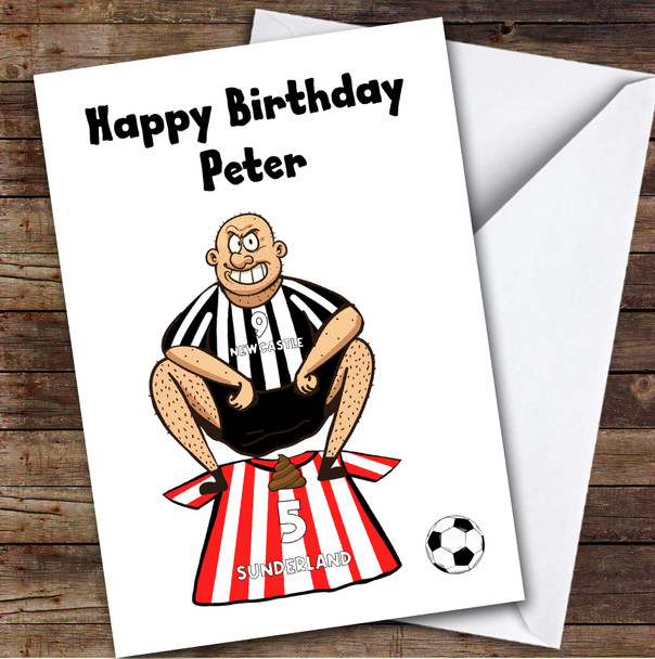 Newcastle Shitting On Sunderland Funny Sunderland Football Fan Birthday Card