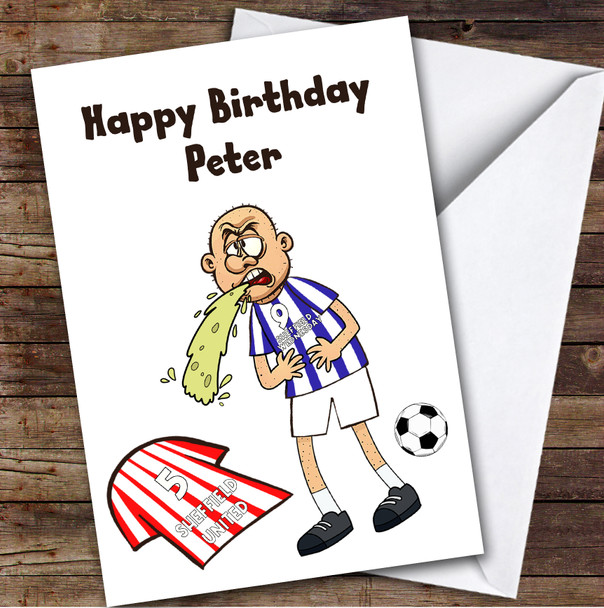 Wednesday Vomiting On United Funny United Football Fan Birthday Card