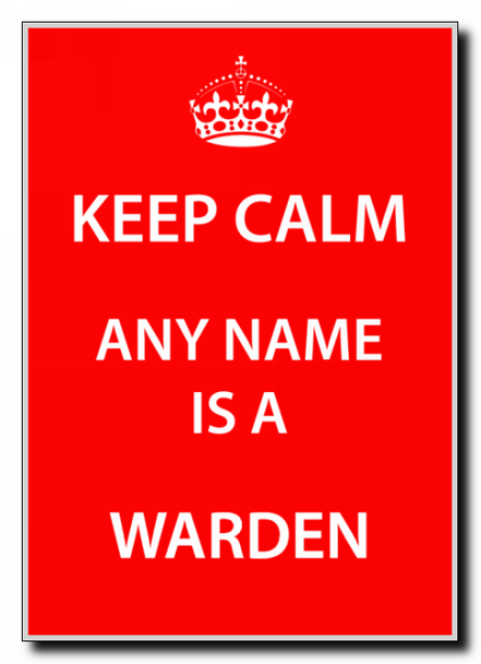 Warden Personalised Keep Calm Jumbo Magnet