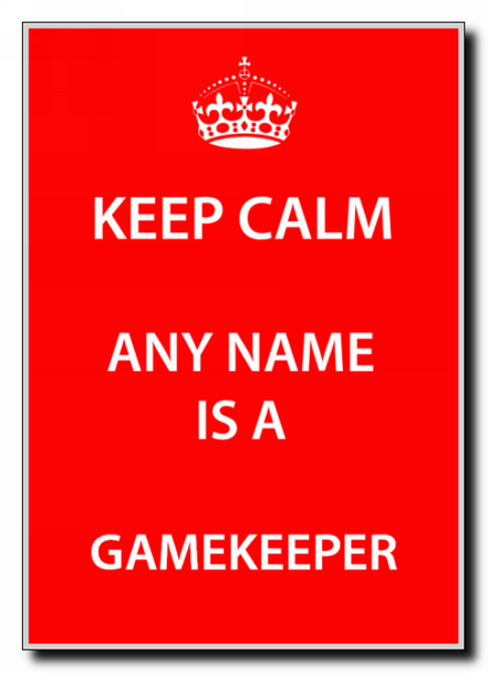 Gamekeeper Personalised Keep Calm Jumbo Magnet