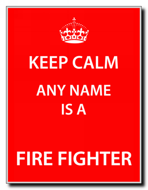 Fire Fighter Personalised Keep Calm Jumbo Magnet