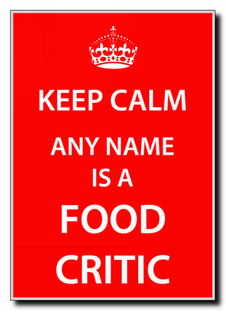 Food Critic Personalised Keep Calm Jumbo Magnet