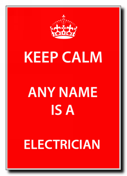 Electrician Personalised Keep Calm Jumbo Magnet