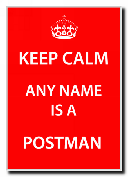 Postman Personalised Keep Calm Jumbo Magnet