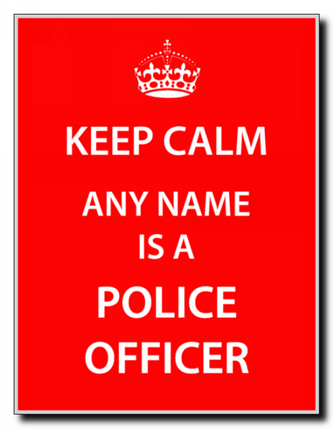 Police Officer Personalised Keep Calm Jumbo Magnet