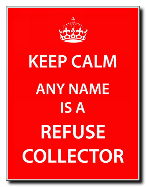 Refuse Collector Personalised Keep Calm Jumbo Magnet