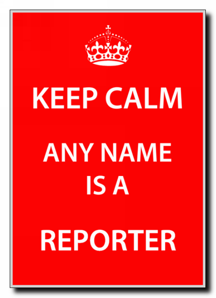 Reporter Personalised Keep Calm Jumbo Magnet