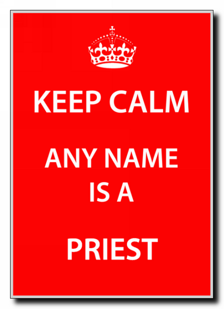 Priest Personalised Keep Calm Jumbo Magnet