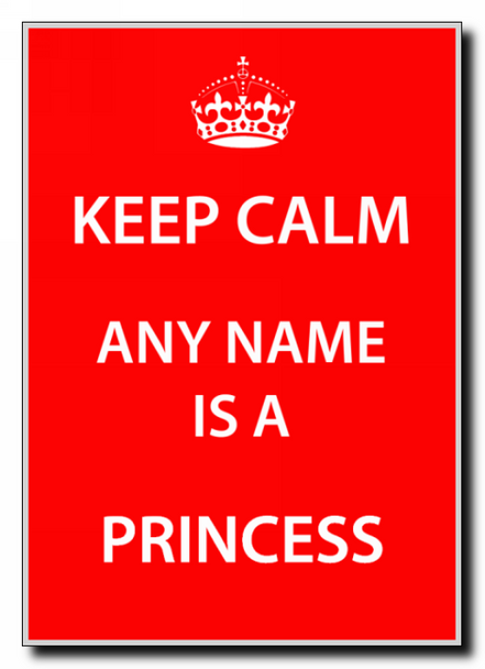 Princess Personalised Keep Calm Jumbo Magnet