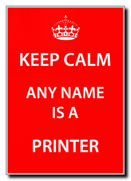 Printer Personalised Keep Calm Jumbo Magnet