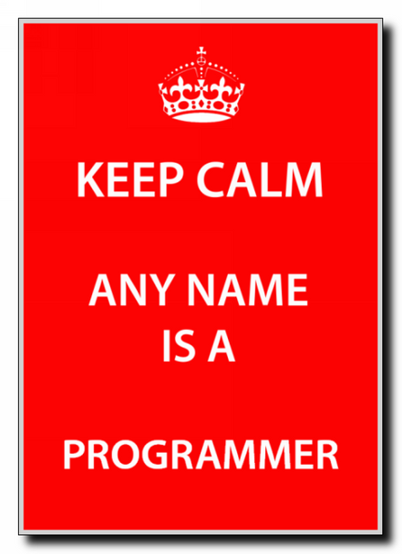 Programmer Personalised Keep Calm Jumbo Magnet