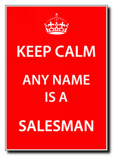 Salesman Personalised Keep Calm Jumbo Magnet